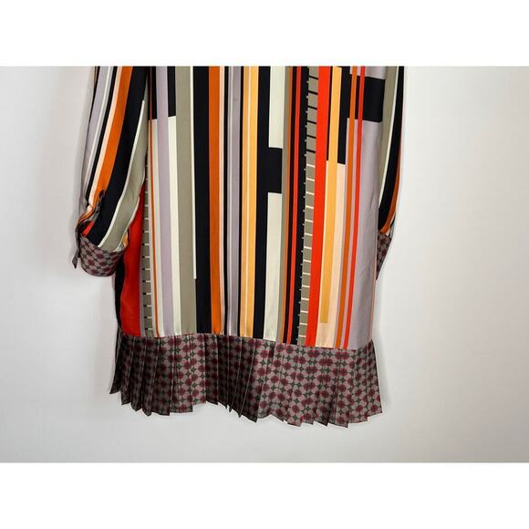 Alexis Payton Striped Long Sleeve Button-Up Shirt Dress Multi Women's Size S NWT - Picture 11 of 11